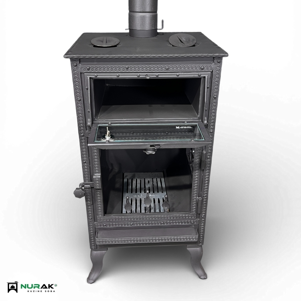 Lüks Fırınlı Şömine Üç Camlı 