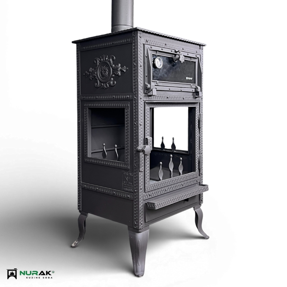 Lüks Fırınlı Şömine Üç Camlı 