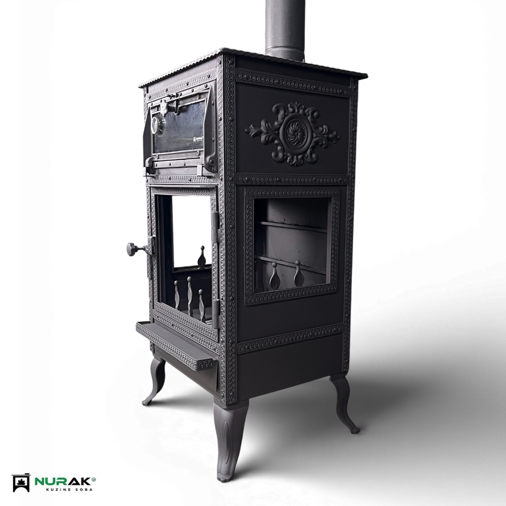 Lüks Fırınlı Şömine Üç Camlı 